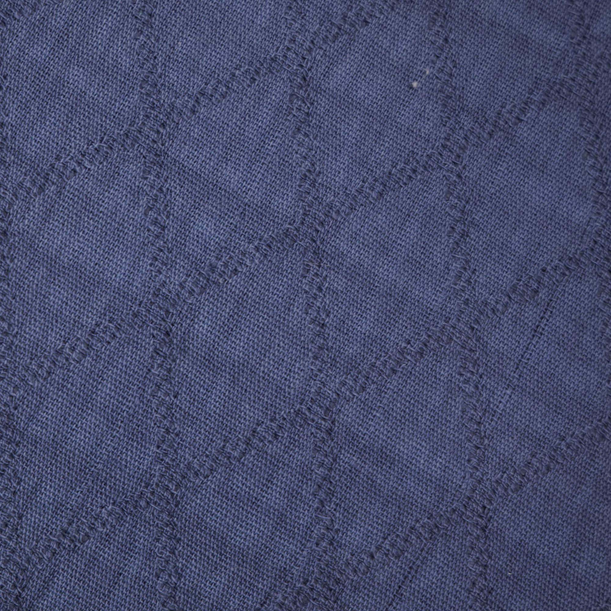 Navy Blue Textured Geometric Cotton Cushion Cover 45 x 45 cm – Woven Diamond Pattern
