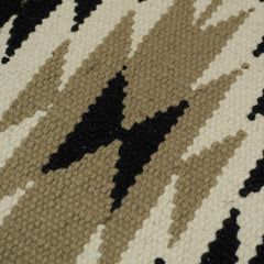 Handwoven Cotton Cushion Cover 45x45 cm | Geometric Tribal Pattern | Woven Decorative Throw Pillow Cover | Beige, Black & Ivory | Hidden Zipper