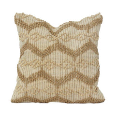 Handgefertigter Jute-Kissenbezug 45x45 cm | Strukturierter Boho-Webkissenbezug | Naturfarbener beiger Zierkissenbezug | Handgefertigte Wohndekoration