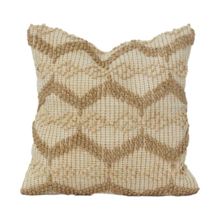 Handmade Jute Cushion Cover 45x45 cm | Textured Boho Woven Pillow | Natural Beige Decorative Cushion | Artisan Crafted Home Décor