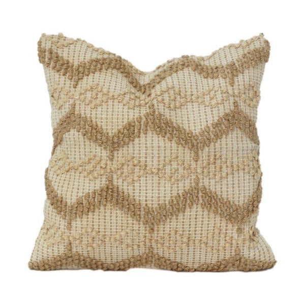 Handmade Jute Cushion Cover 45x45 cm | Textured Boho Woven Pillow | Natural Beige Decorative Cushion | Artisan Crafted Home Décor