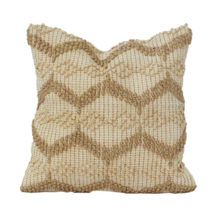 Handmade Jute Cushion Cover 45x45 cm | Textured Boho Woven Pillow | Natural Beige Decorative Cushion | Artisan Crafted Home Décor