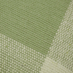 Sage green and ivory geometric checkered handwoven cotton cushion cover 45x45 cm