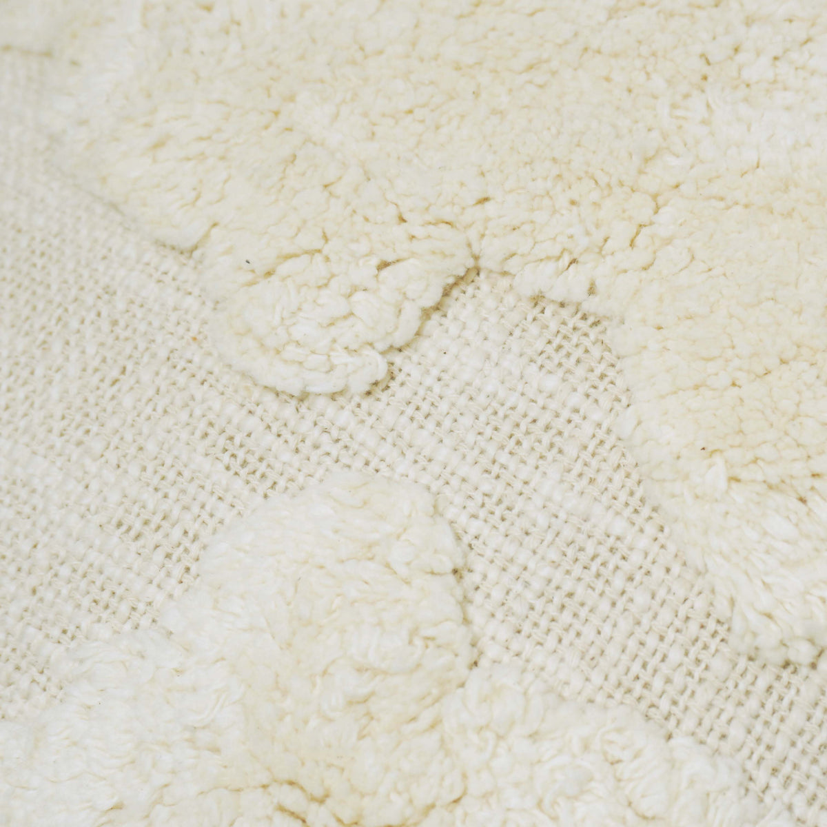 Ivory Textured Botanical Tufted Cushion Cover – 45 x 45 cm