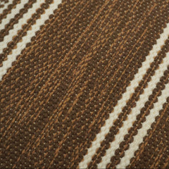 Handwoven Cotton Cushion Cover 45x45 cm | Brown & Ivory Striped Woven Decorative Throw Pillow Cover | Modern Rustic Home Décor