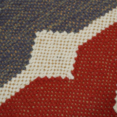 **Handwoven Cotton Cushion Cover – Geometric Tribal Pattern, Multicolor Textured Accent Pillow Cover, 45 x 45 cm**