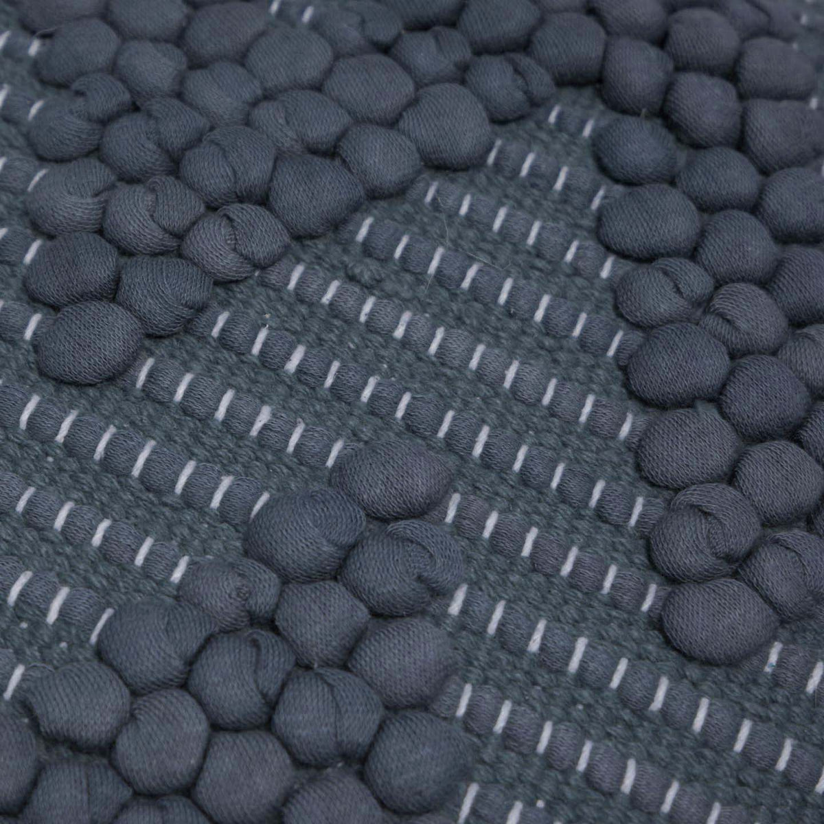 Handwoven Cotton Chindi Cushion Cover – Textured Charcoal Grey 45 x 45 cm