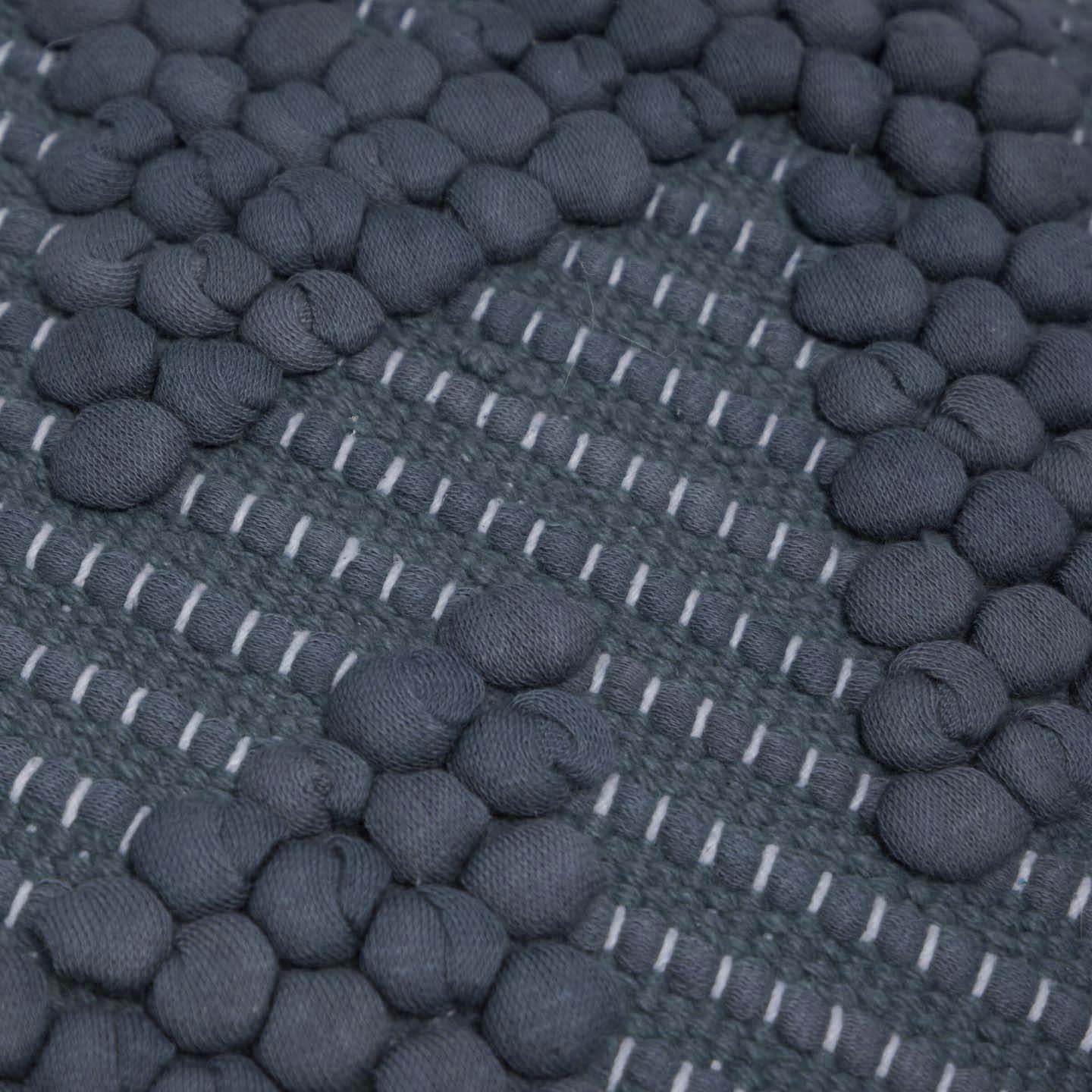 Handwoven Cotton Chindi Cushion Cover – Textured Charcoal Grey 45 x 45 cm