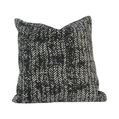 Black & Ivory Jacquard Woven Cushion Cover | Geometric Textured Design | 45 x 45 cm