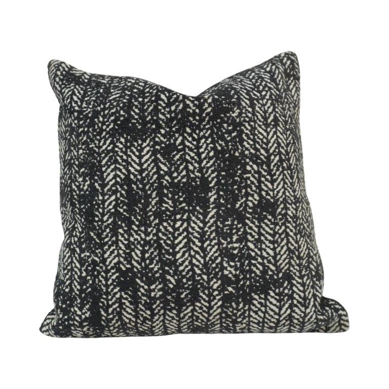 Black & Ivory Jacquard Woven Cushion Cover | Geometric Textured Design | 45 x 45 cm