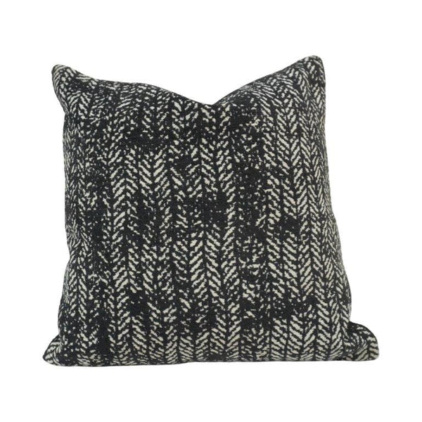Black & Ivory Jacquard Woven Cushion Cover | Geometric Textured Design | 45 x 45 cm
