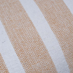 Handwoven Cotton Striped Cushion Cover 30x50 cm | Beige & White Woven Lumbar Cushion Cover | Modern Farmhouse Decorative Pillow Cover