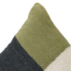 Handwoven Cotton Cushion Cover 45x45 cm – Modern Geometric Patchwork Design in Earthy Tones | Decorative Throw Pillow Cover