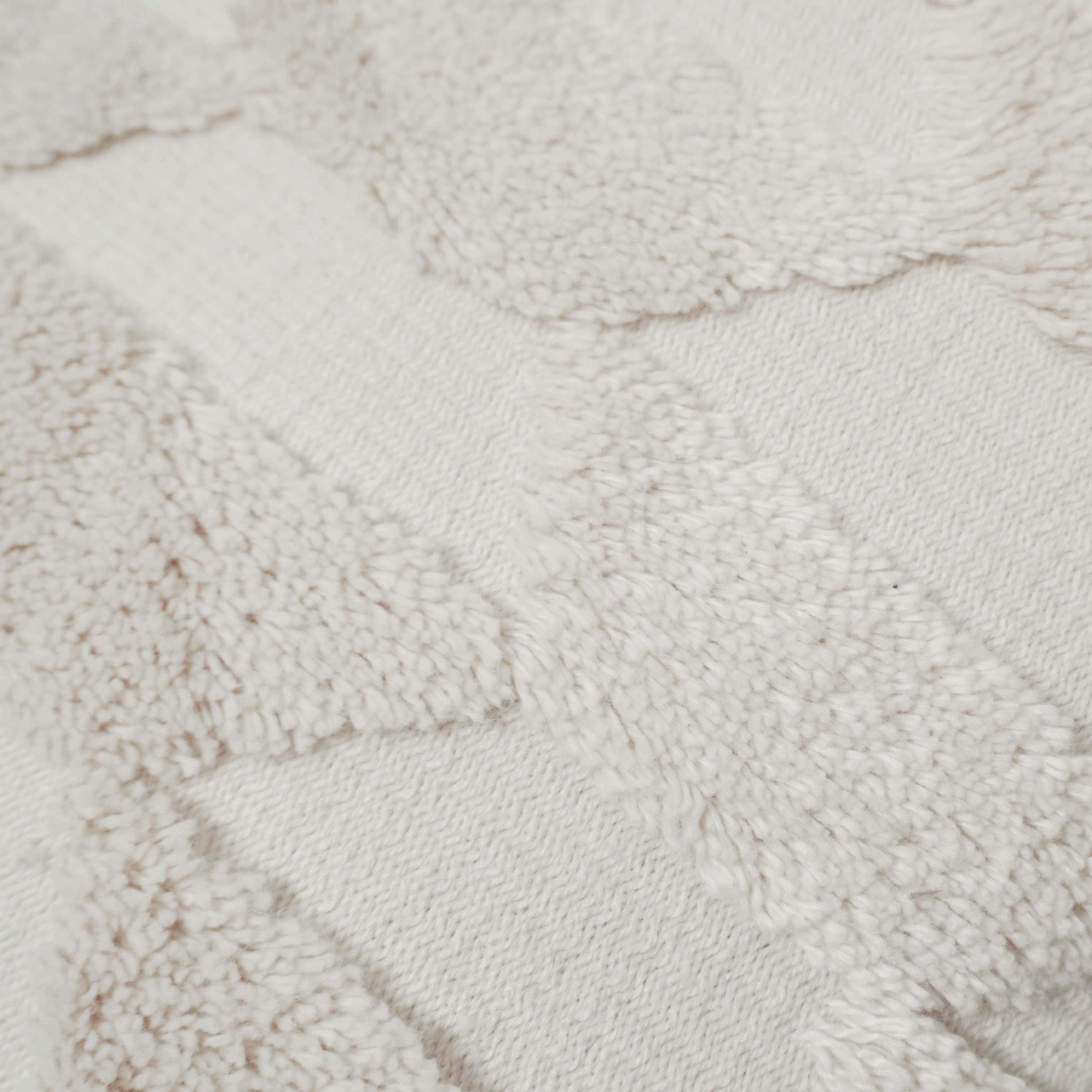 Handwoven Tufted Cotton Cushion Cover – Ivory Abstract Geometric Textured Design, 45x45 cm