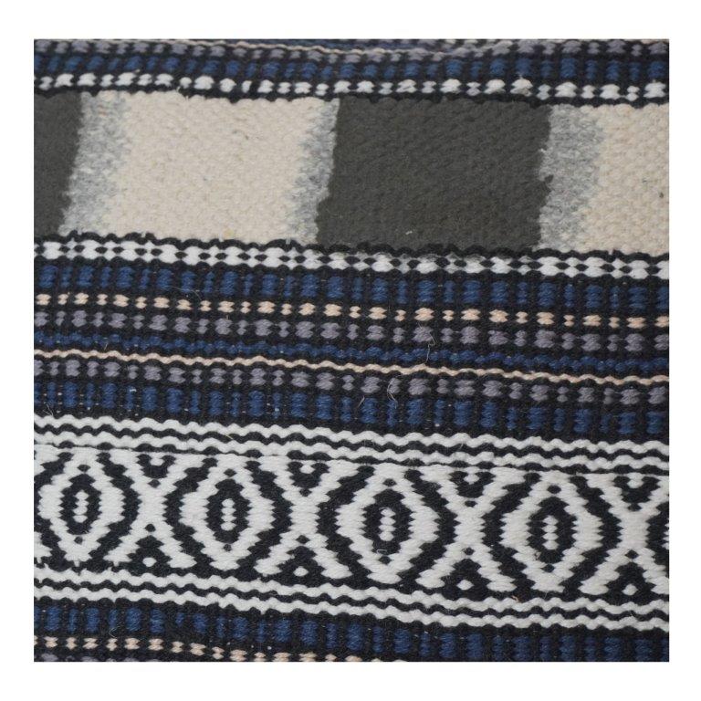 Handwoven Geometric Striped Cotton Cushion Cover | Boho Tribal Pattern | 18x18 Inch Decorative Pillow Cover