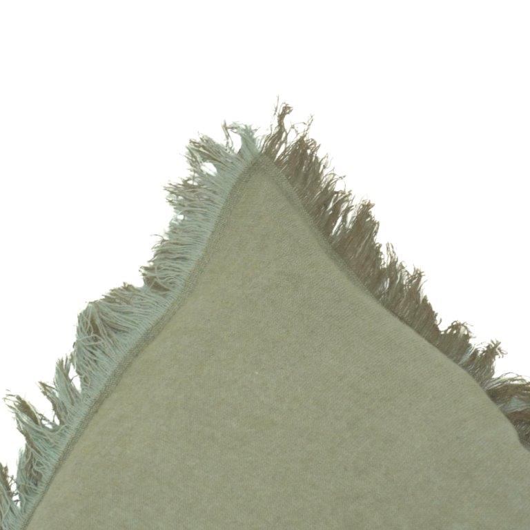 Sage Green Velvet Cushion Cover with Frayed Edges – Soft Decorative Throw Pillow Cover 45x45 cm - Bulk manufacturer & supplier from Panipat, India