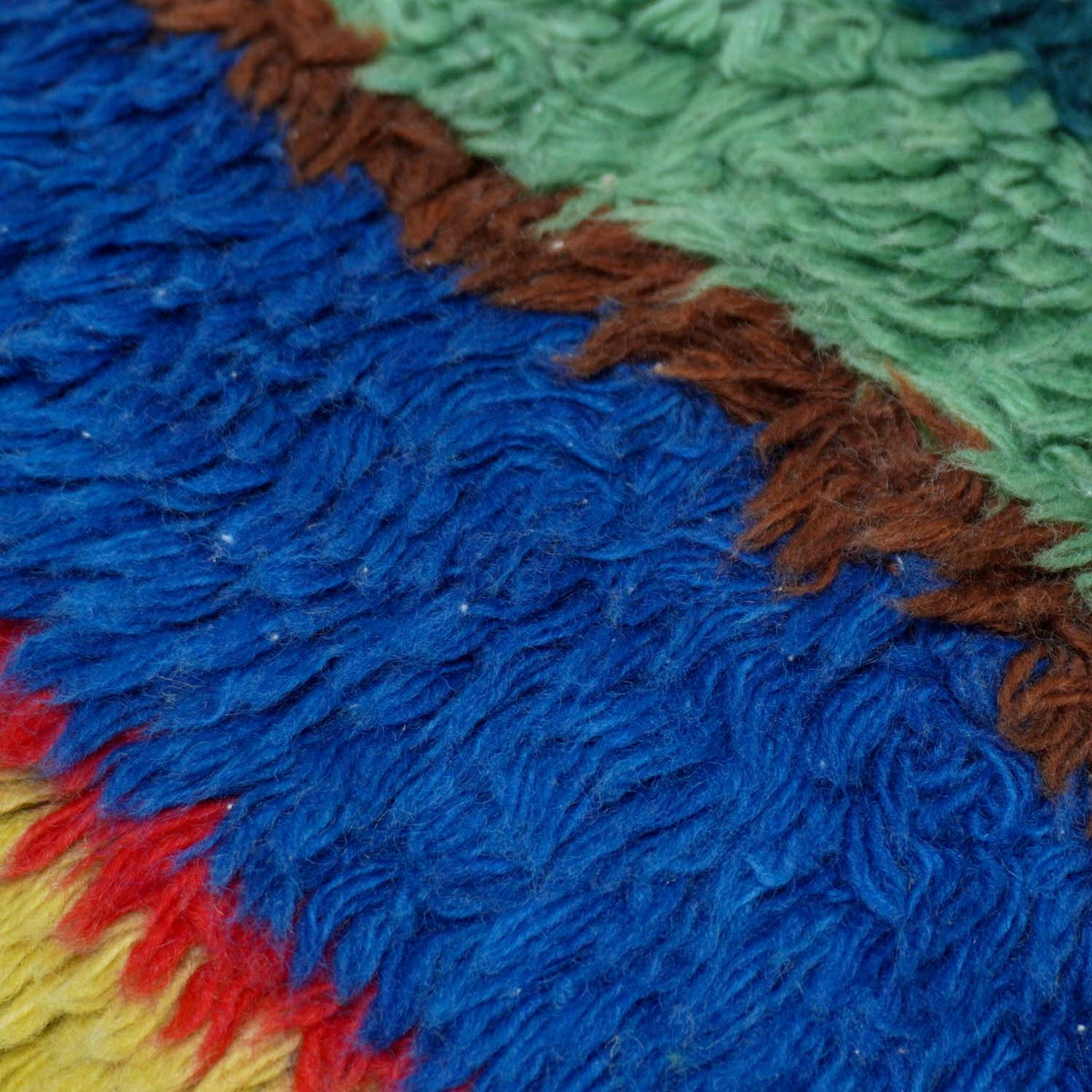 Multicolor striped shag tufted cotton cushion cover 45x45 cm