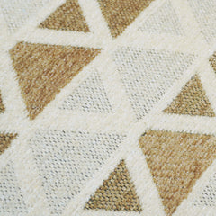 Handcrafted Geometric Cushion Cover 45x45 cm – Ivory & Beige Triangle Pattern