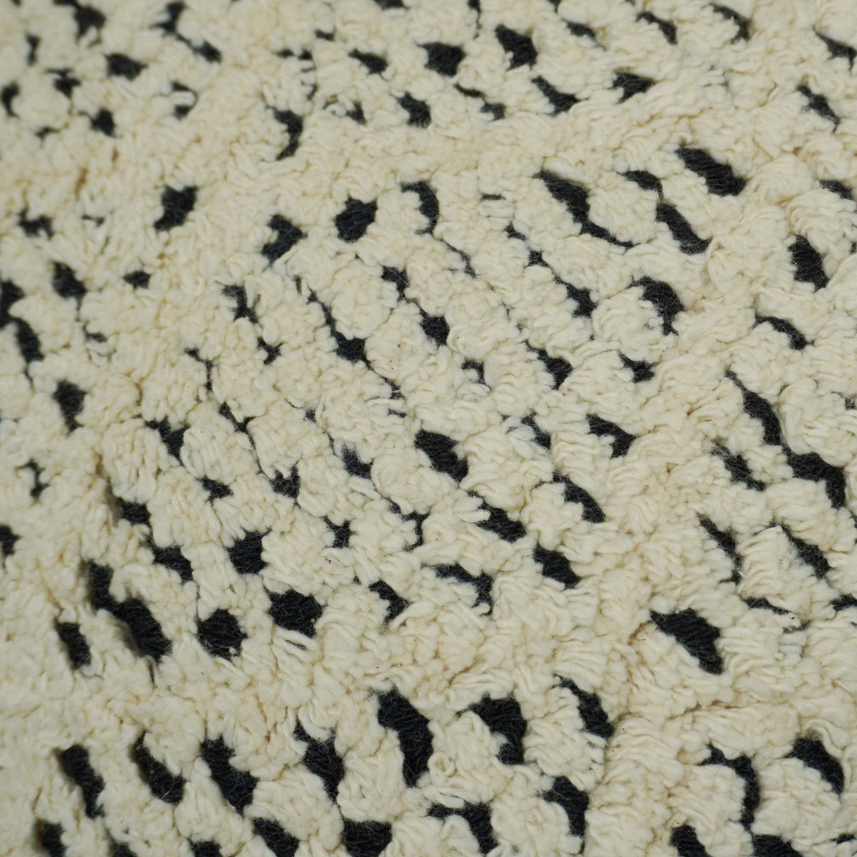 Handwoven Ivory & Black Textured Cushion Cover – 45 x 45 cm | Boho Geometric Accent Pillow Cover