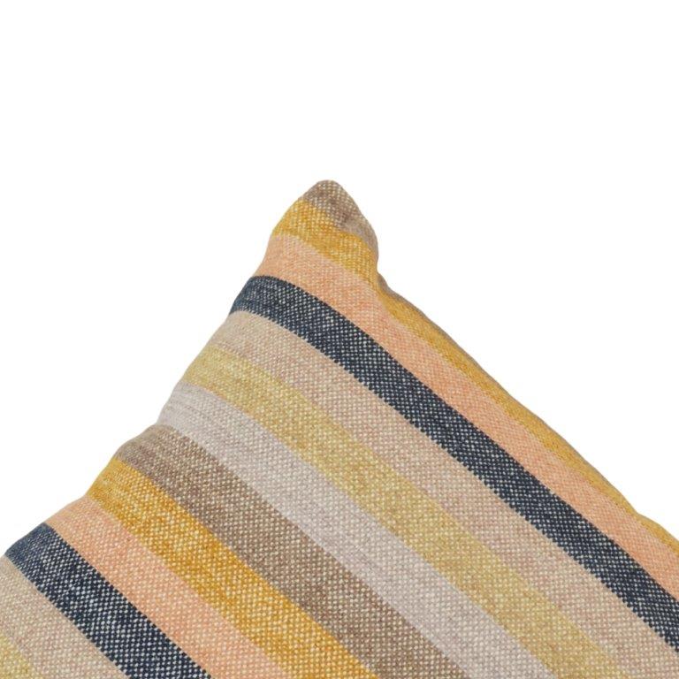 Handwoven Striped Cotton Cushion Cover – Multi Tone Woven Throw Pillow Cover | 45x45 cm - Bulk manufacturer & supplier from Panipat, India