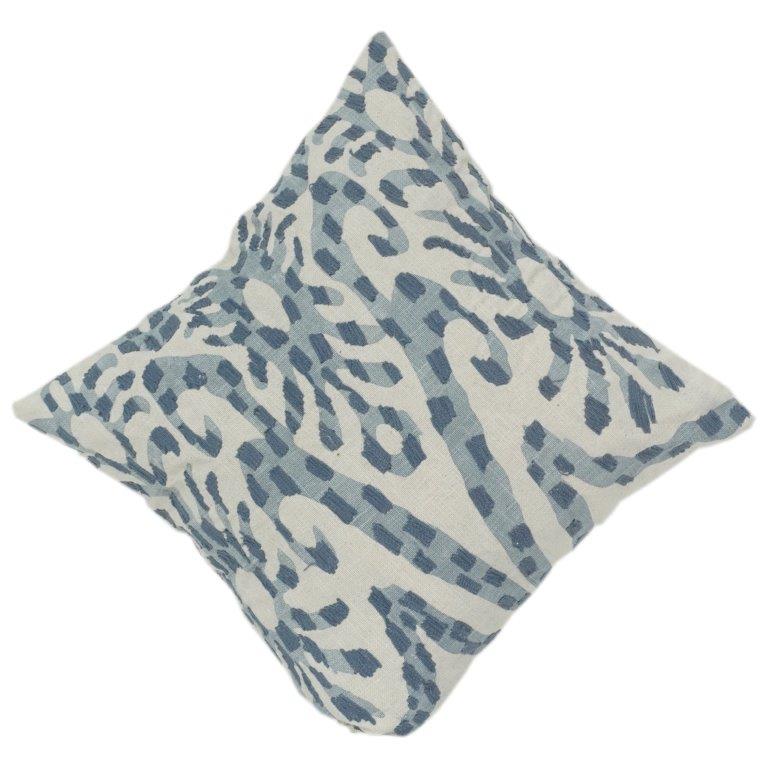 Handcrafted Look Blue Abstract Print Cotton Cushion Cover – Soft Home Décor Accent