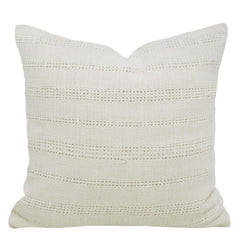 Handwoven Ivory Textured Stripe Cushion Cover – 45 x 45 cm