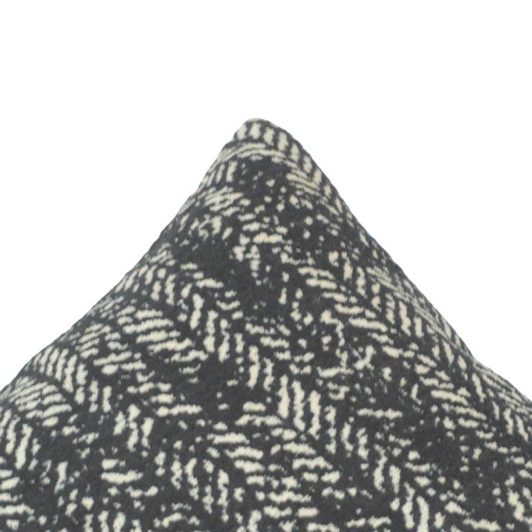 Black & Ivory Jacquard Woven Cushion Cover | Geometric Textured Design | 45 x 45 cm