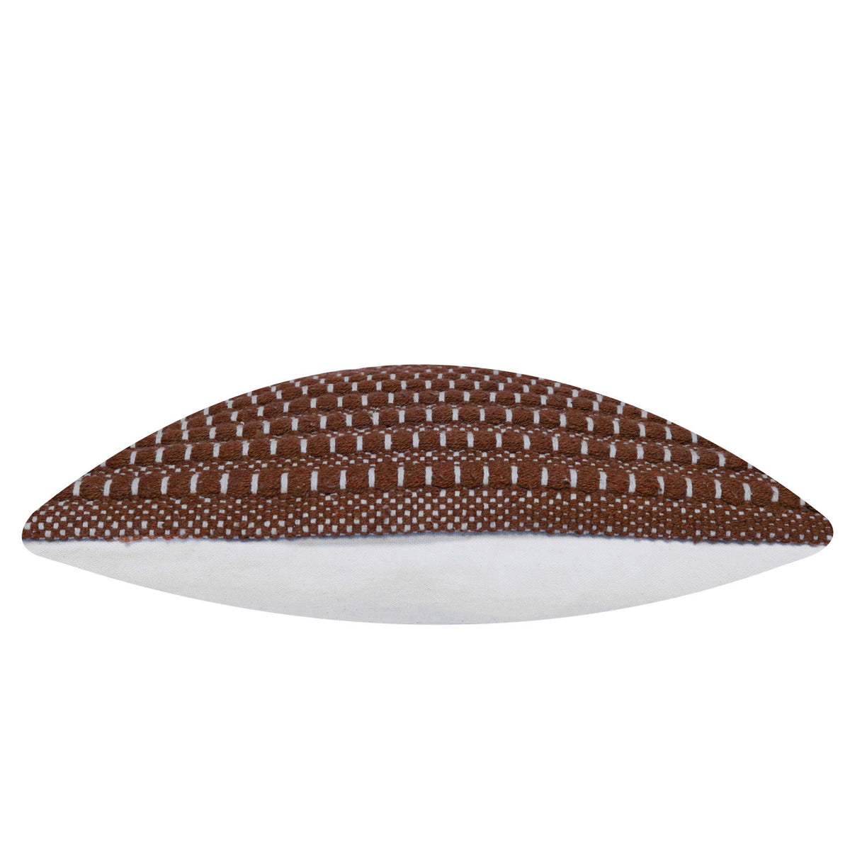 Handwoven Cotton Cushion Cover – Brown & Ivory Textured Striped Design, 45 x 45 cm