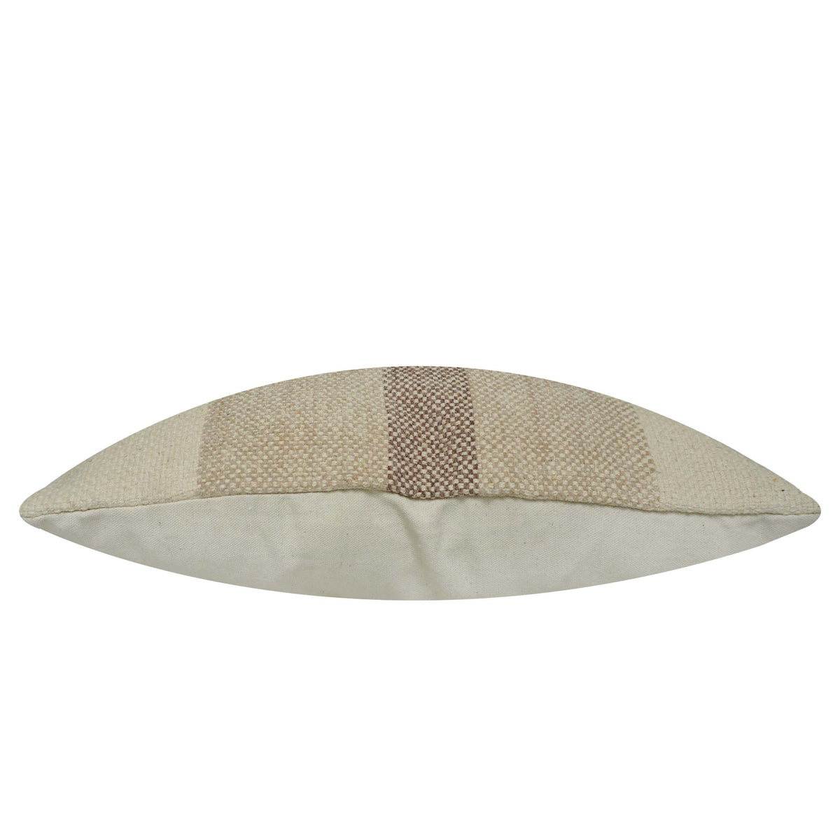 Handwoven Cotton Cushion Cover 45x45 cm | Natural Beige Striped Textured Throw Pillow Cover | Rustic Farmhouse & Boho Decorative Cushion Cover | Hidden Zipper