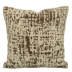 Jacquard Abstract Textured Cushion Cover – Earthy Brown & Cream, 45 x 45 cm