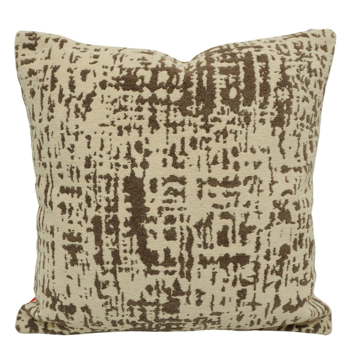 Jacquard Abstract Textured Cushion Cover – Earthy Brown & Cream, 45 x 45 cm