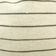 Handmade Cotton Striped Cushion Cover 45x45 cm | Woven Ivory & Charcoal Decorative Pillow Cover | Artisan Textured Throw Cushion