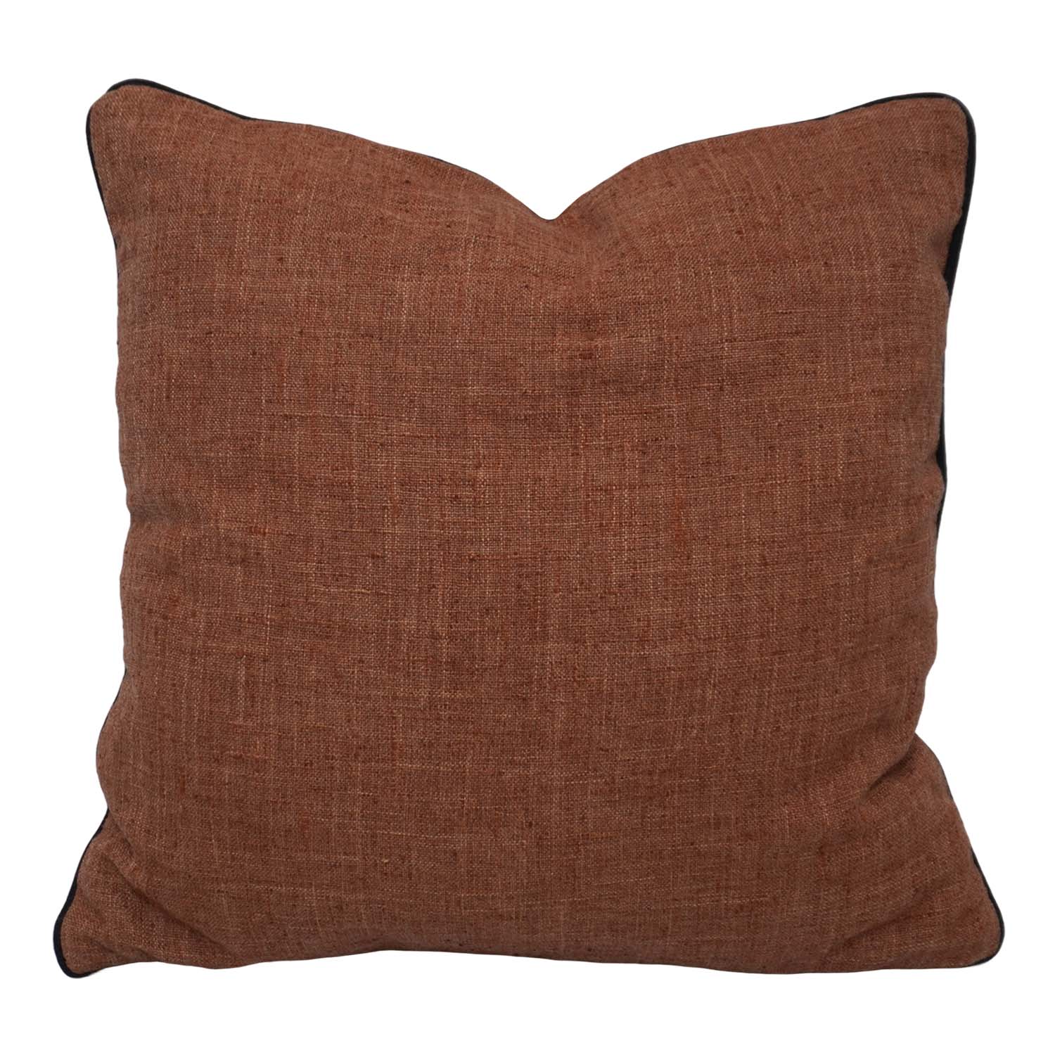 Solid Brown Cotton Cushion Cover 45x45 cm | Soft Textured Decorative Throw Pillow Cover with Concealed Zipper | Modern Home Décor
