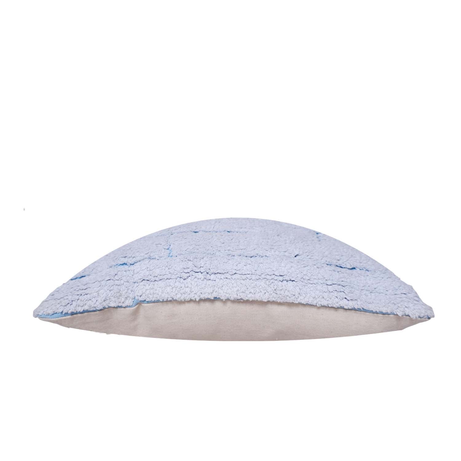 Sky Blue Tufted Cotton Cushion Cover 45x45 cm | Textured Handmade Decorative Throw Pillow Cover | Modern Boho Home Décor