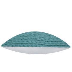 Machine Woven Cotton Cushion Cover 45x45 cm – Textured Teal Blue Solid Design