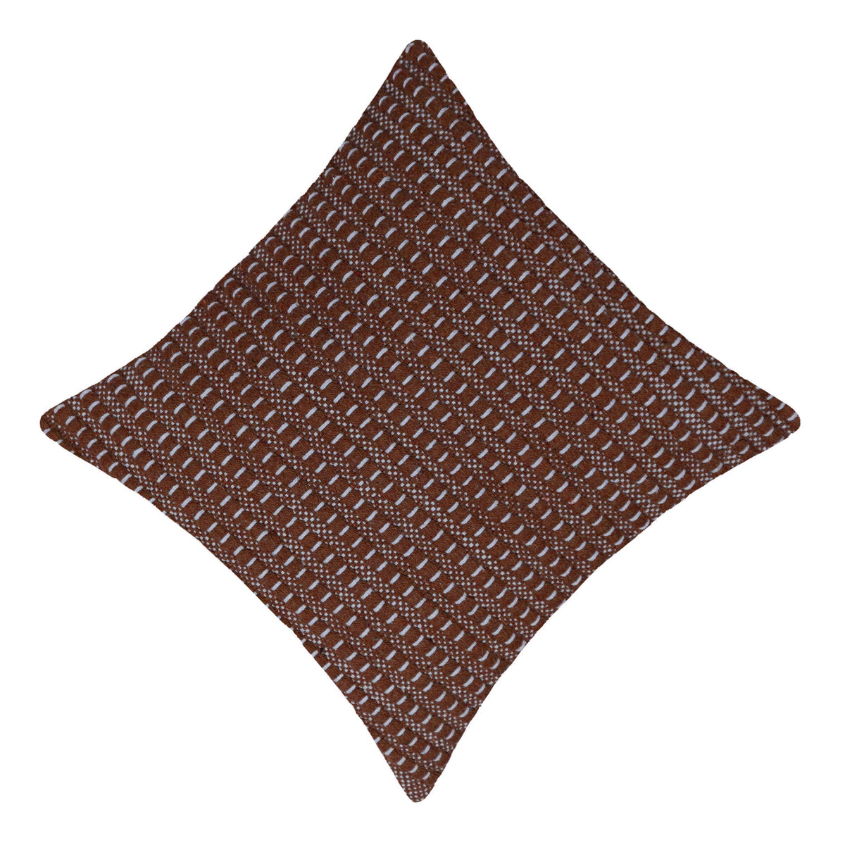 Handwoven Cotton Cushion Cover – Brown & Ivory Textured Striped Design, 45 x 45 cm