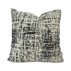 Black & Ivory Abstract Jacquard Cushion Cover | Modern Textured Sofa Pillow Cover | 45 x 45 cm