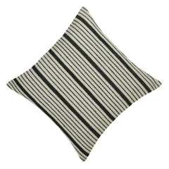 Handwoven Cotton Striped Cushion Cover 45x45 cm | Black & Ivory Woven Decorative Throw Pillow Cover | Modern Farmhouse & Scandinavian Home Décor