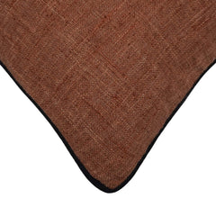 Solid Brown Cotton Cushion Cover 45x45 cm | Soft Textured Decorative Throw Pillow Cover with Concealed Zipper | Modern Home Décor