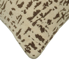 Jacquard Abstract Textured Cushion Cover – Earthy Brown & Cream, 45 x 45 cm