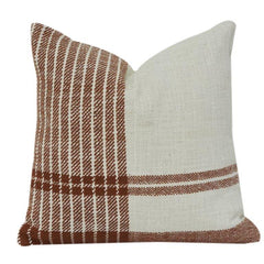 Rustic Brown Striped Cotton Cushion Cover | Handwoven Textured Throw Pillow Cover | Modern Minimalist Home Décor (18x18 Inch)