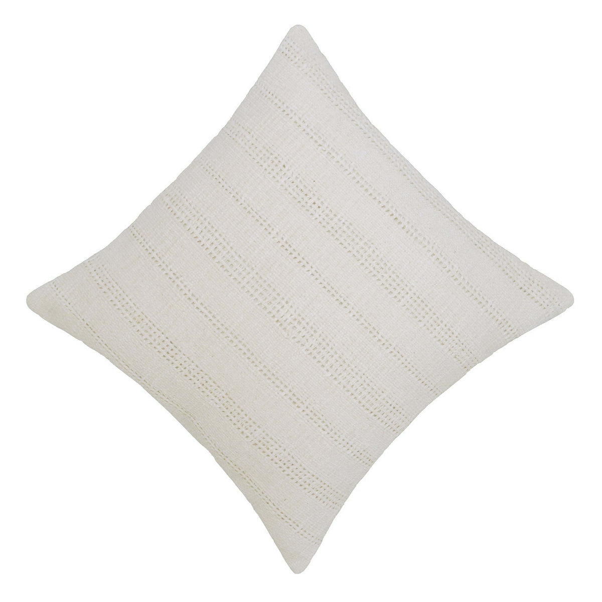 Handwoven Ivory Textured Stripe Cushion Cover – 45 x 45 cm