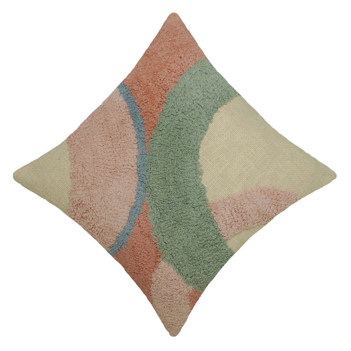 Hand Tufted Cotton Cushion Cover 45x45 cm | Modern Abstract Multi-Color Decorative Throw Pillow Cover | Hidden Zipper | 18x18 Inch