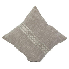 Minimalist Textured Cotton Cushion Cover with Subtle Stripe Detail – 45x45 cm | Neutral Beige Linen Look