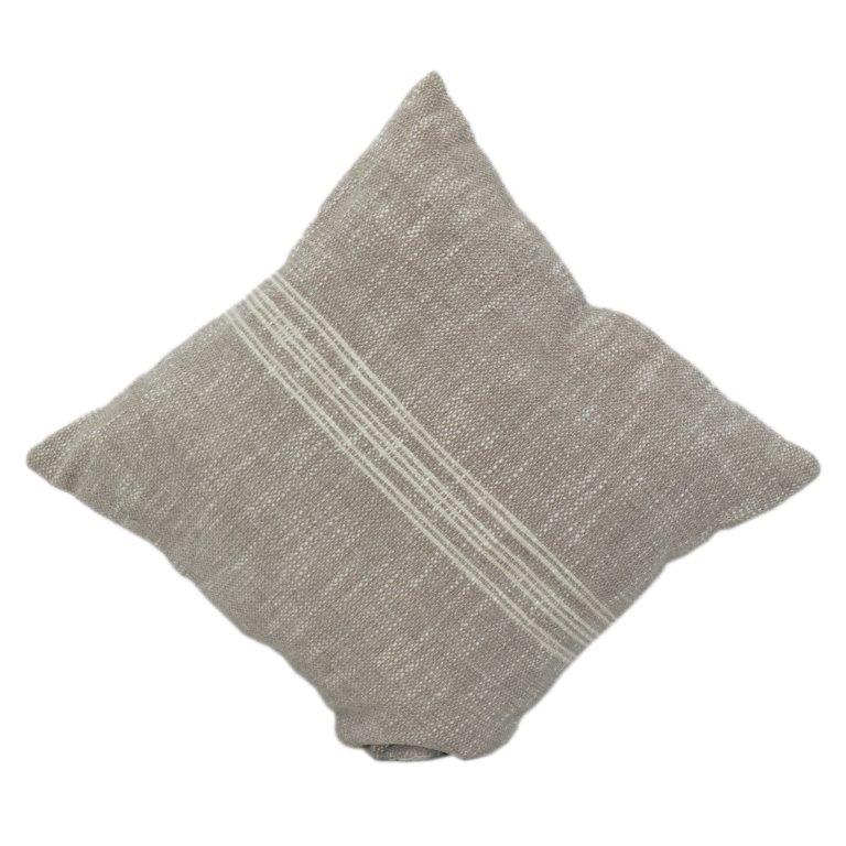 Minimalist Textured Cotton Cushion Cover with Subtle Stripe Detail – 45x45 cm | Neutral Beige Linen Look