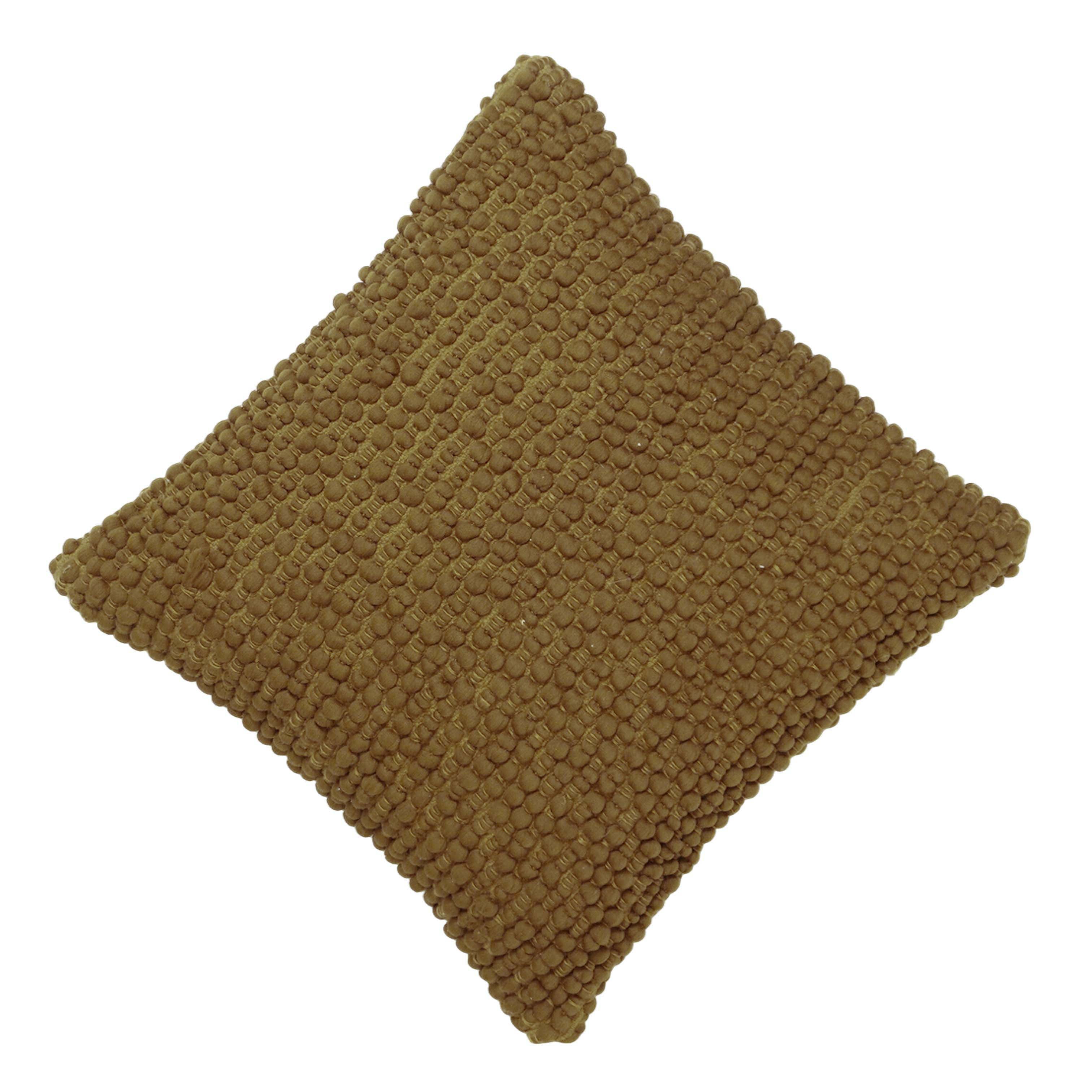 Handwoven Polyester Textured Cushion Cover 45x45 cm | Chunky Bobble Woven Throw Pillow Cover | Modern Boho Decorative Cushion Cover | Concealed Zip