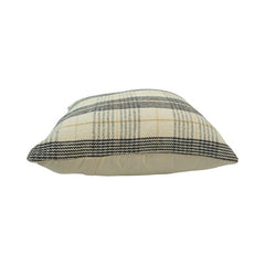 Ivory & Charcoal Plaid Woven Cotton Cushion Cover – 45x45 cm | Modern Farmhouse Throw Pillow Cover
