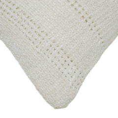 Handwoven Ivory Textured Stripe Cushion Cover – 45 x 45 cm