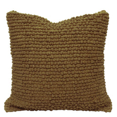 Handwoven Polyester Textured Cushion Cover 45x45 cm | Chunky Bobble Woven Throw Pillow Cover | Modern Boho Decorative Cushion Cover | Concealed Zip