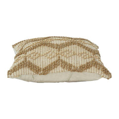 Handgefertigter Jute-Kissenbezug 45x45 cm | Strukturierter Boho-Webkissenbezug | Naturfarbener beiger Zierkissenbezug | Handgefertigte Wohndekoration
